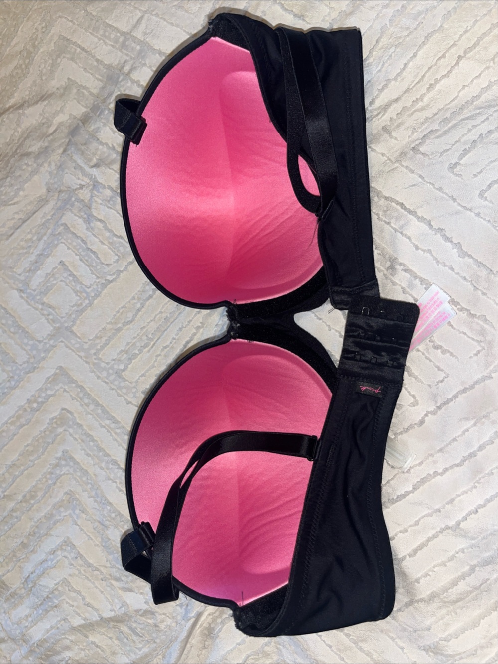 PINK Victoria's Secret Black Smooth Strapless Bra with Straps